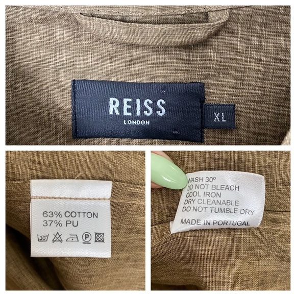 REISS London Brown Zip Up Multi Pocket Cargo Long Sleeve Utility Jacket XL - Picture 12 of 13